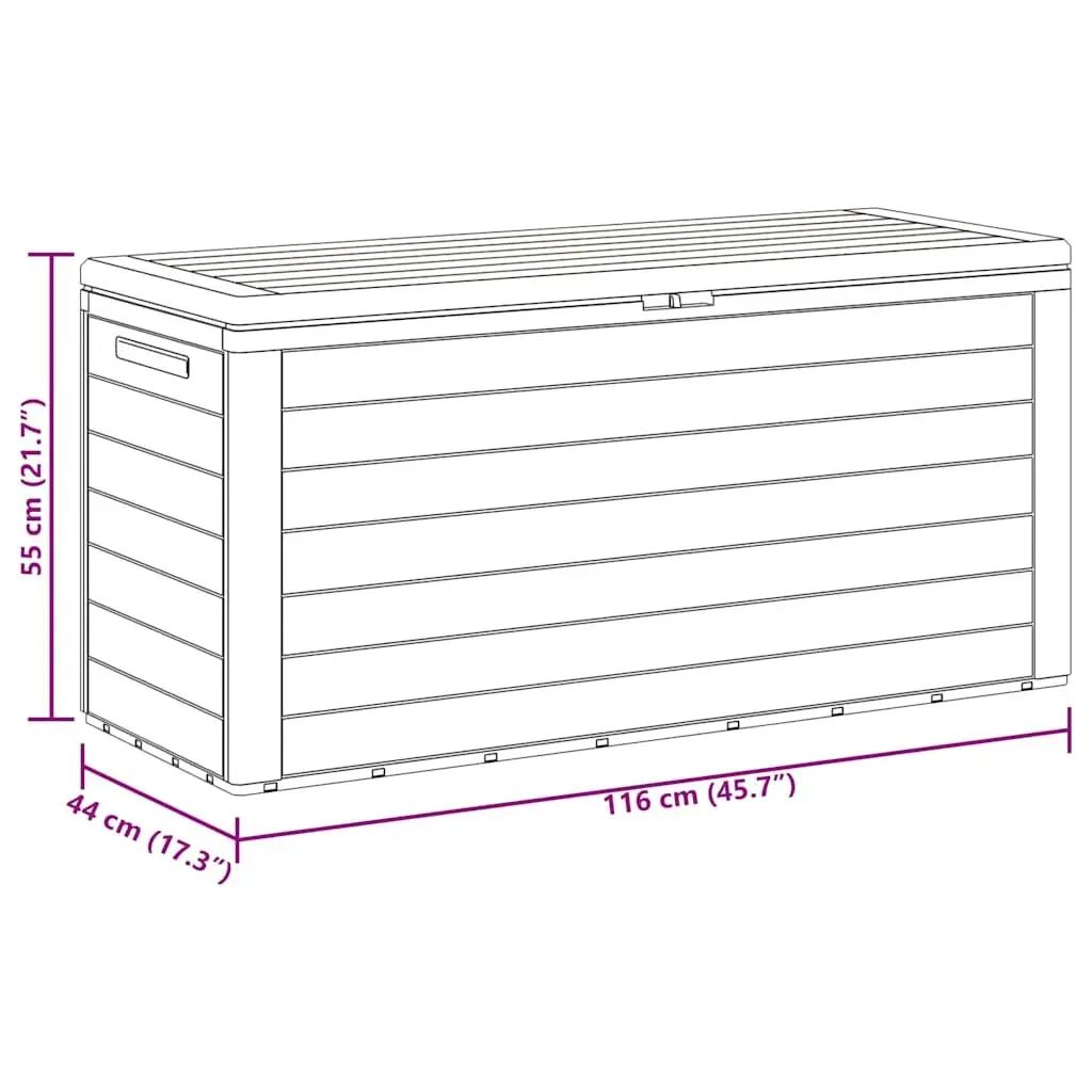 Garden Storage Box Brown Outdoor Patio Furniture Deck Tool Container 78x44x55cm