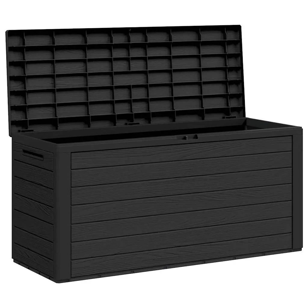 Garden Storage Box Anthracite Durable Polypropylene Indoor Outdoor Use Easy Assembly