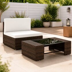 Concise 2-Piece Lounge Set Built for Outdoor Enjoyment