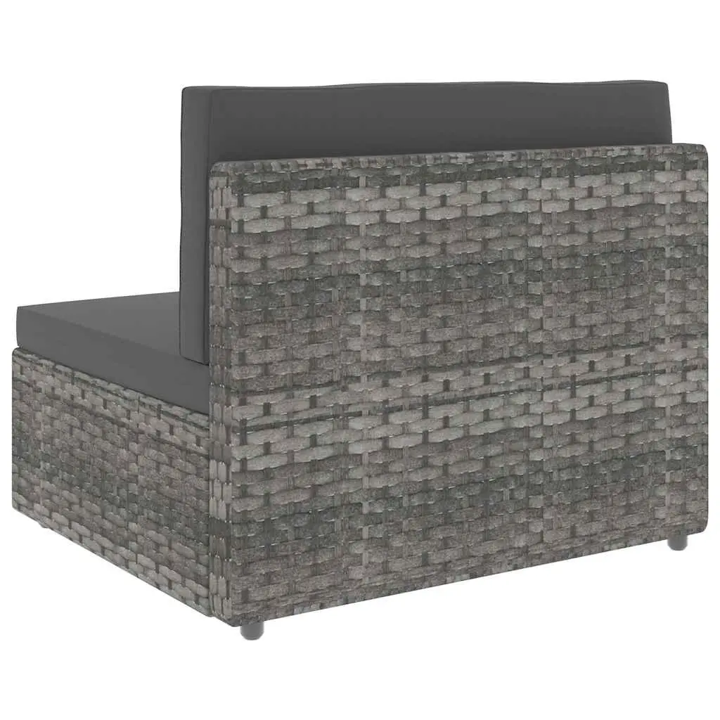 Outdoor Sectional Sofa Lounge Set Grey Poly Rattan Garden Furniture Modular