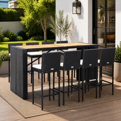 Compact and Durable 9-Piece Outdoor Bar Set