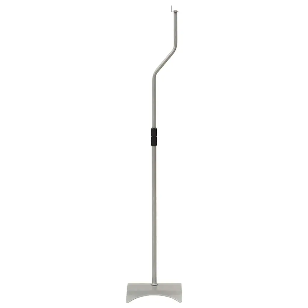 Speaker Stand Pair Adjustable Height Silver Audio Studio Home System Mount