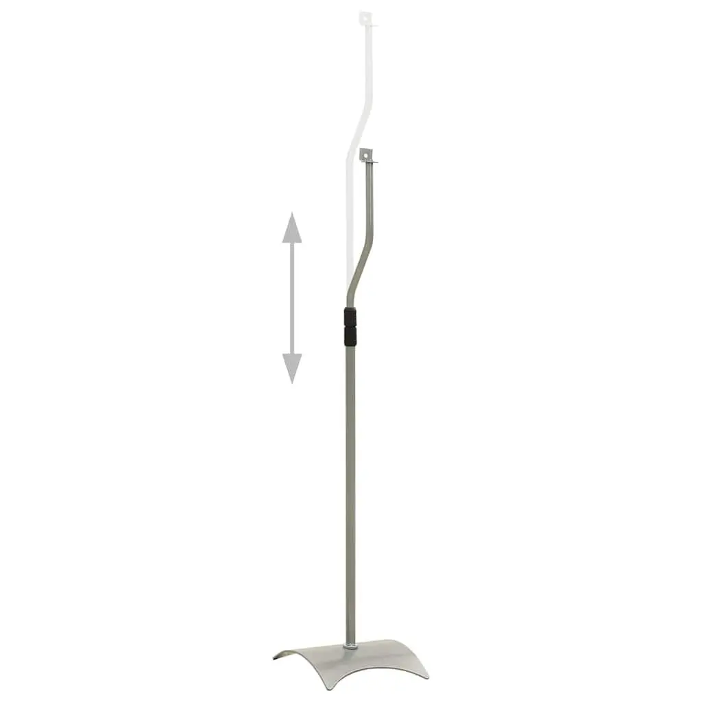 Speaker Stand Pair Adjustable Height Silver Audio Studio Home System Mount
