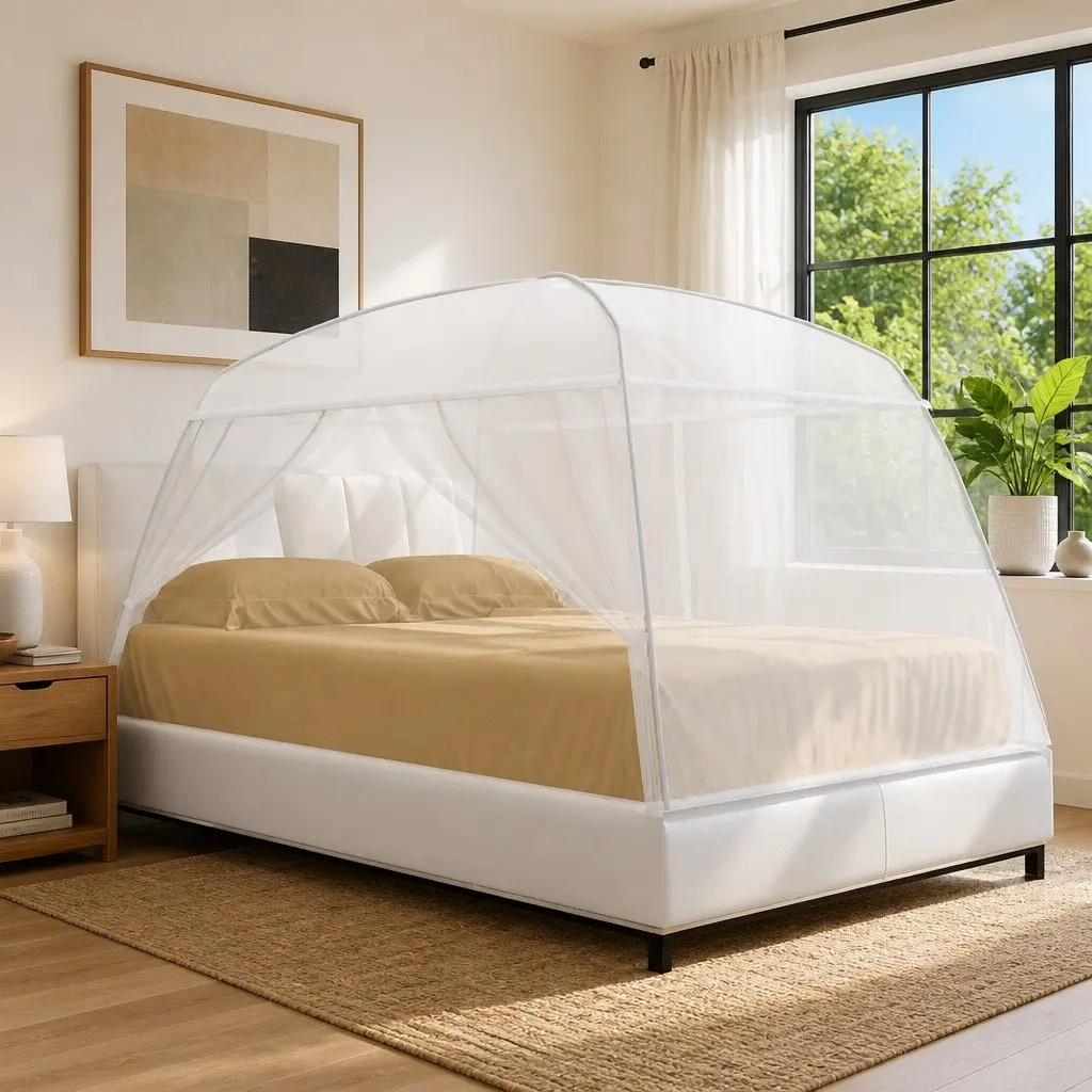 Mongolian Yurt Mosquito Net with Dual Openings