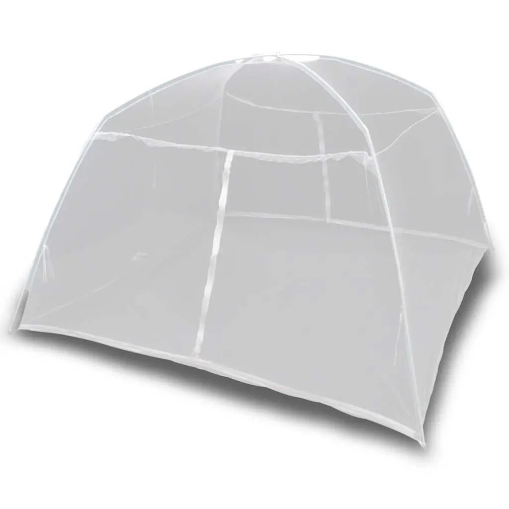 Mosquito Net White 200x150x145cm Yurt Style 2 Doors Fine Mesh Insect Protection