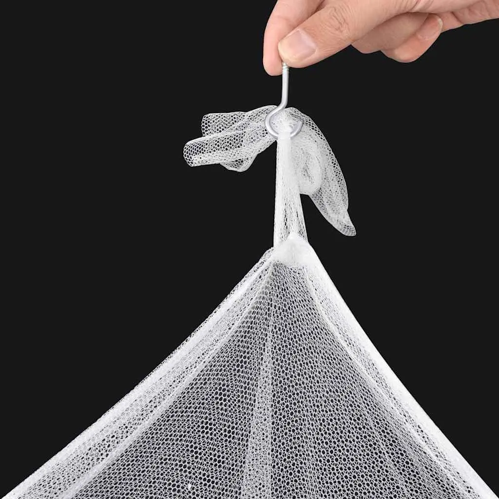 Mosquito Net Bed Curtain White Square 3 Openings Insect Screen Set of 2