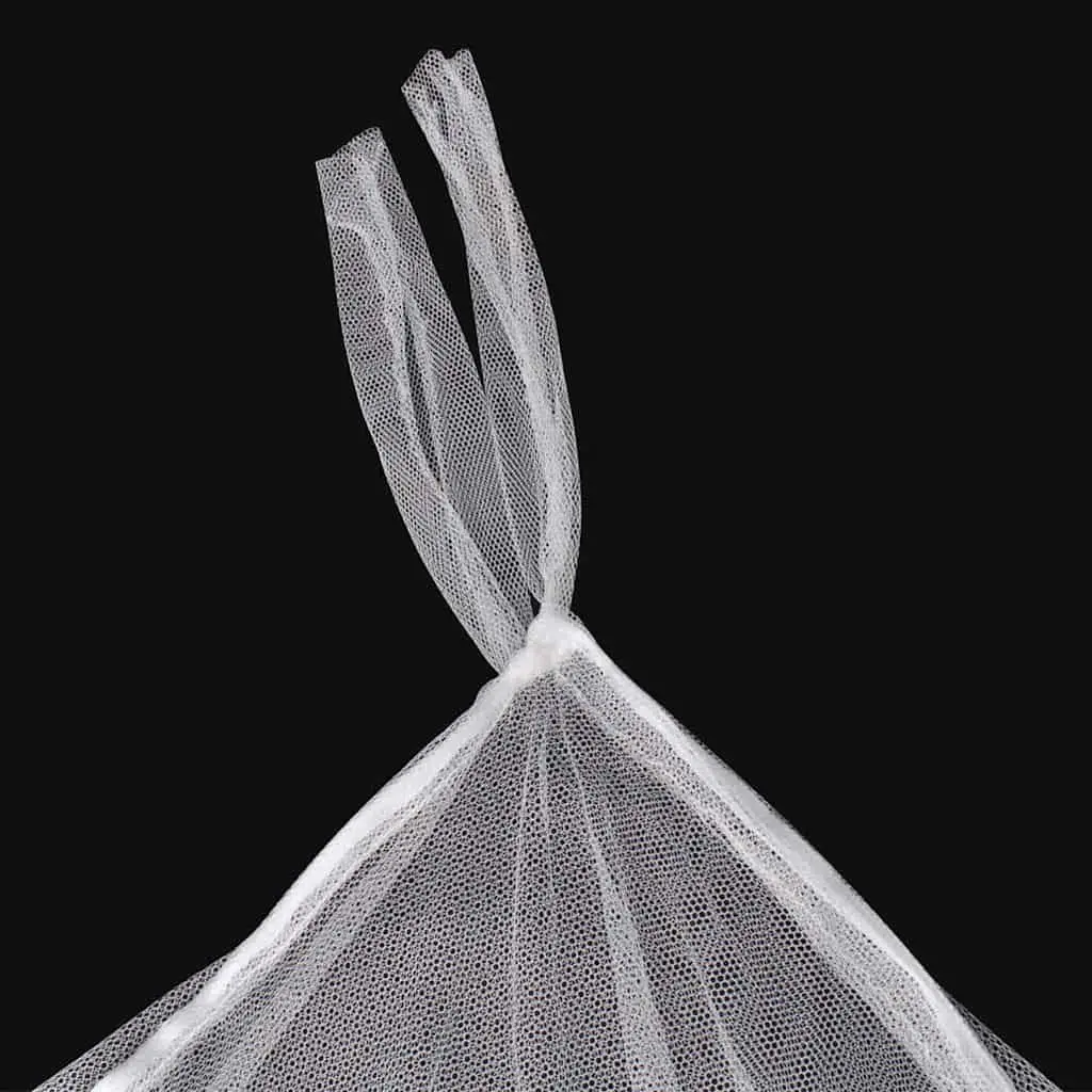 Mosquito Net Bed Curtain White Square 3 Openings Insect Screen Set of 2