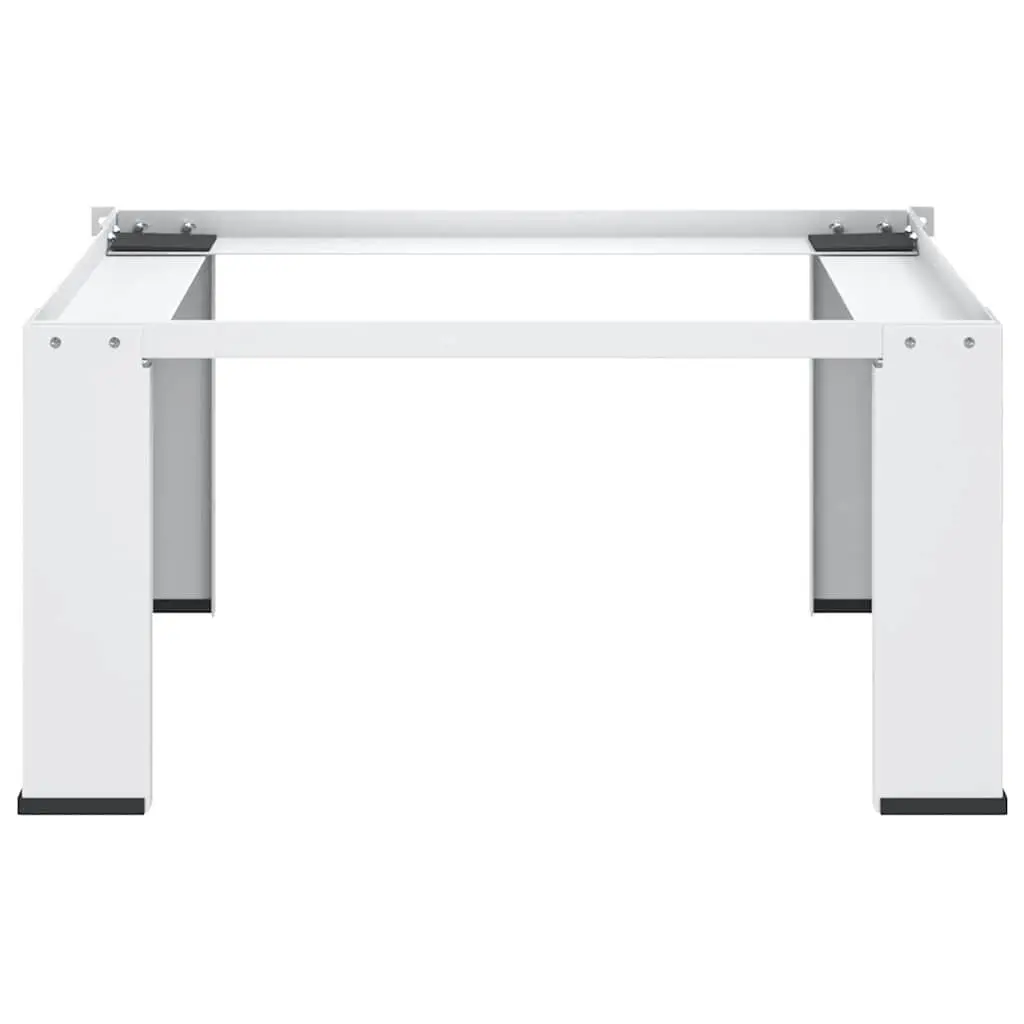 Washing Machine Pedestal Stand White Steel Heavy Duty Reduces Bending