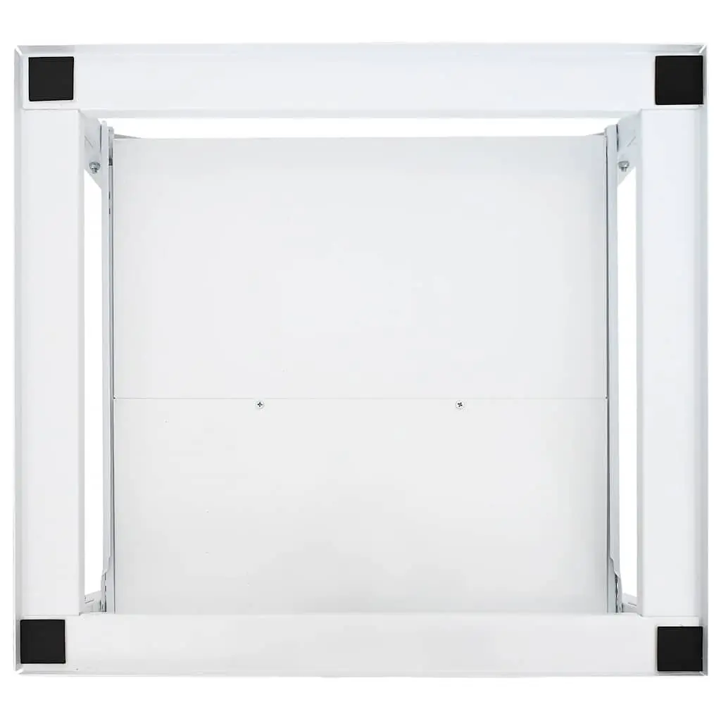 Washing Machine Riser Stand White with Pull-Out Shelf for Laundry Room Storage