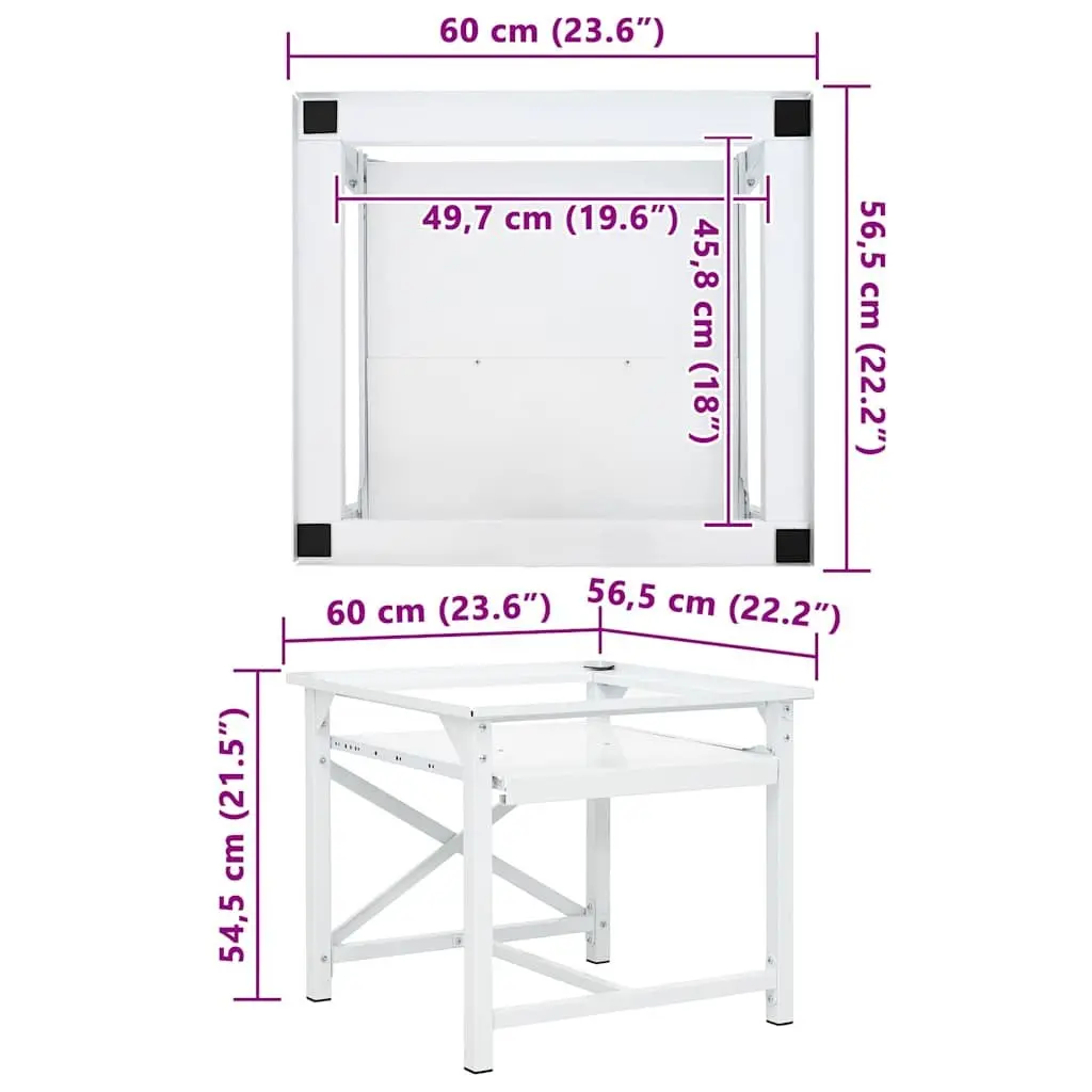 Washing Machine Riser Stand White with Pull-Out Shelf for Laundry Room Storage