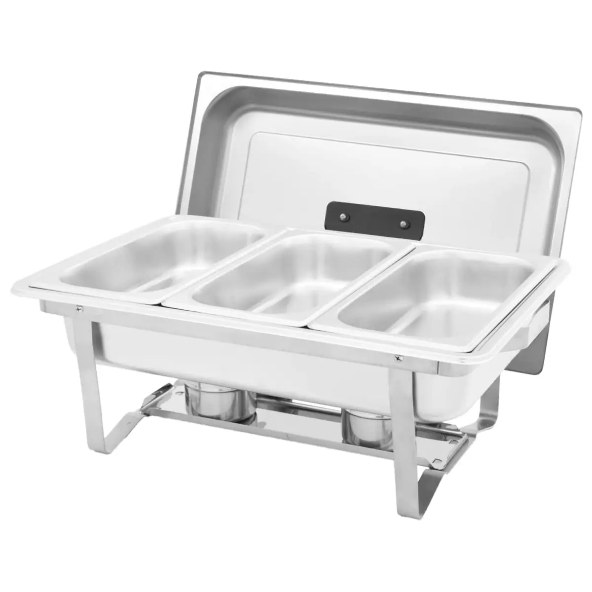 Chafing Dish Set Silver 3 Piece Stainless Steel Food Warmer Gastronorm Catering