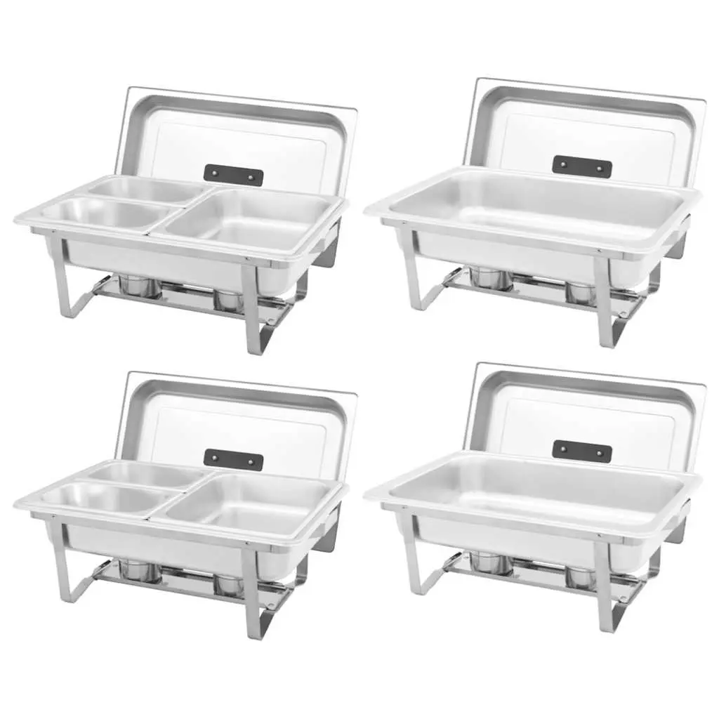 Chafing Dish Set 4 Piece Stainless Steel Food Warmer Catering Restaurant Party