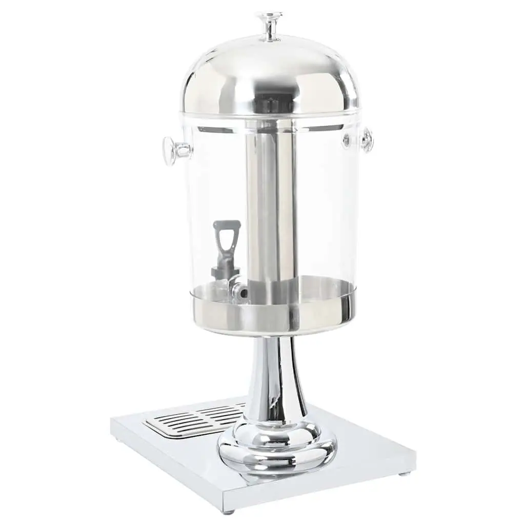 Juice Dispenser Silver 8L Central Cooling Cylinder with Tap for Chilled Beverages