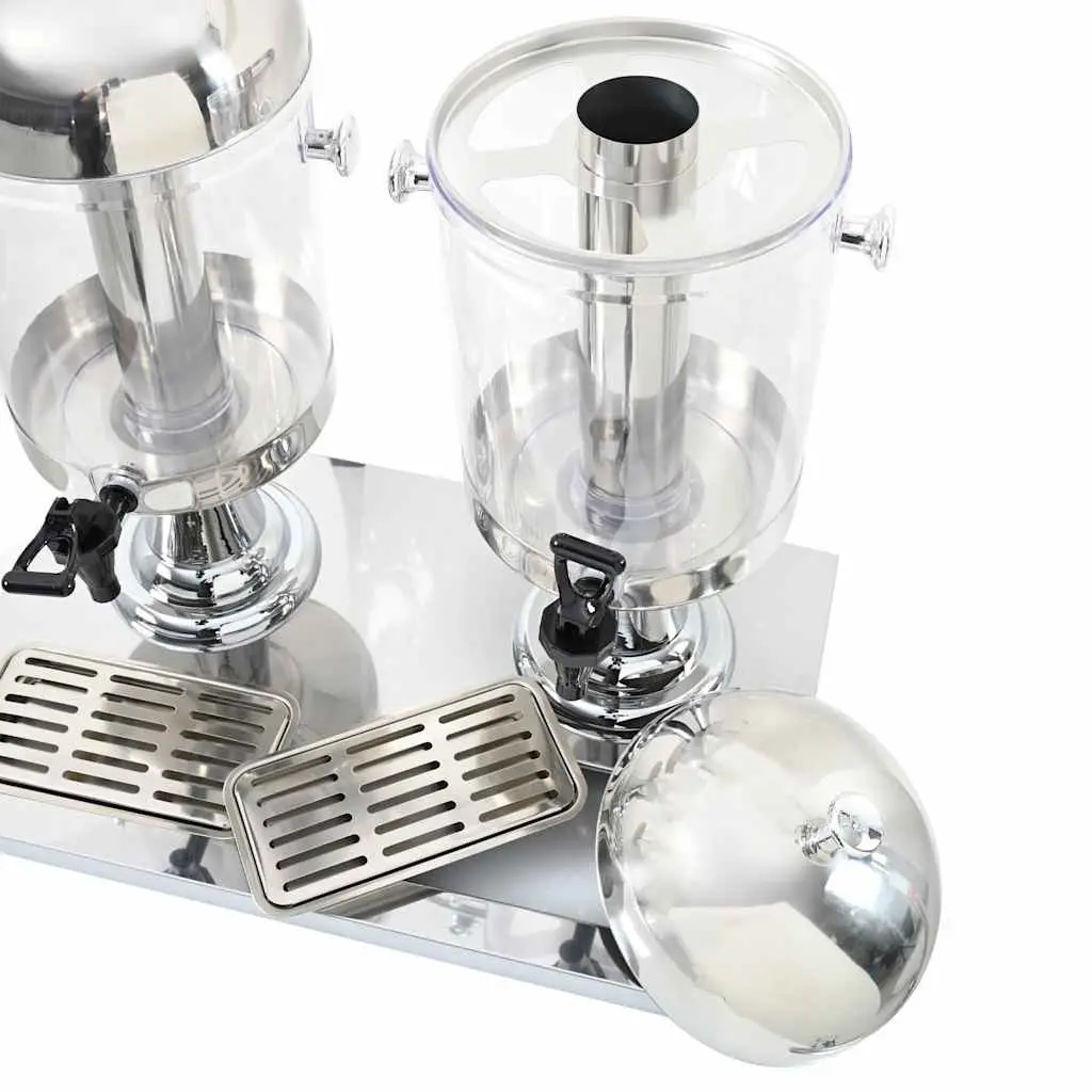 Double Beverage Dispenser 2 x 8L Juice Server Stainless Steel Taps Event