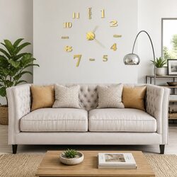Confidently Stylish XXL 100cm Gold 3D Wall Clock
