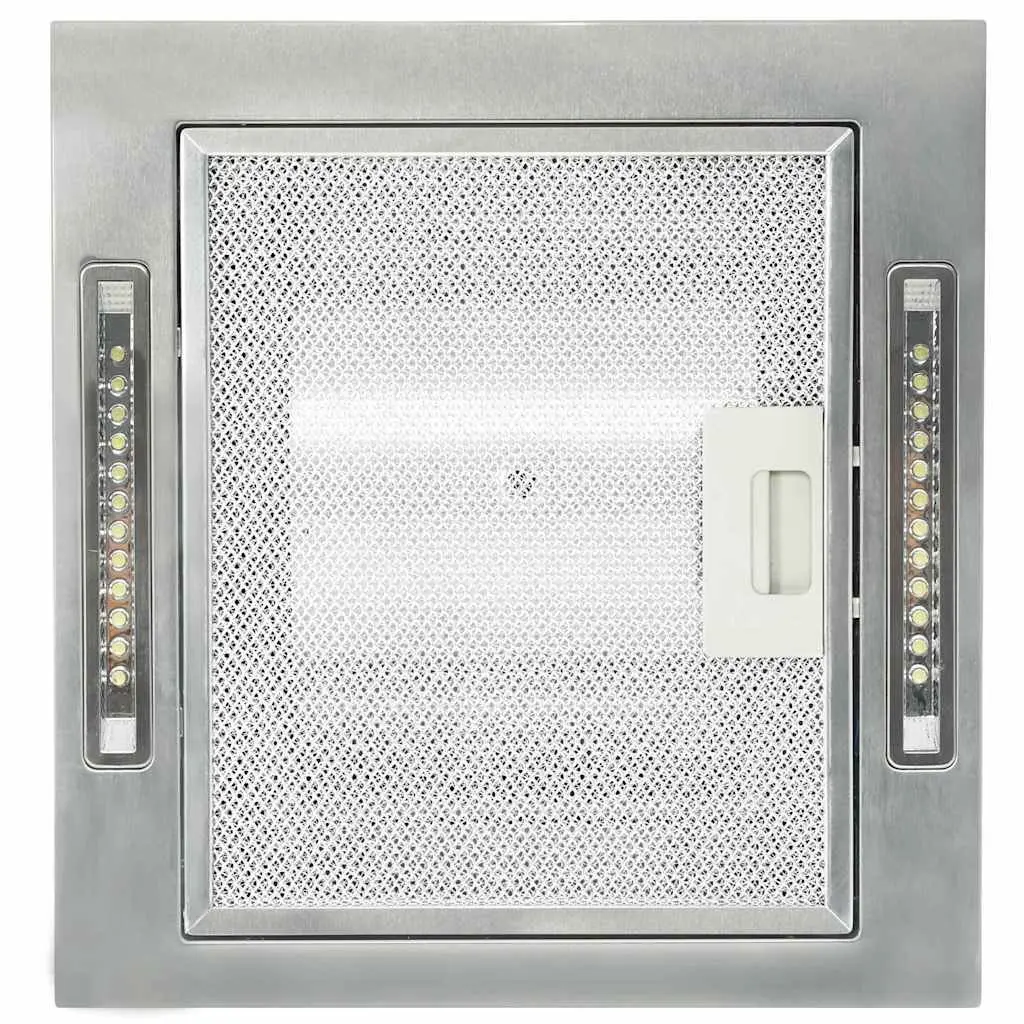 Island Range Hood Silver Stainless Steel 756 m³/h LCD Display Touch Sensor