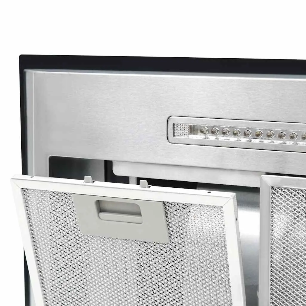 Island Range Hood Silver 90cm LCD Touch Sensor 756m³/h Kitchen Extractor