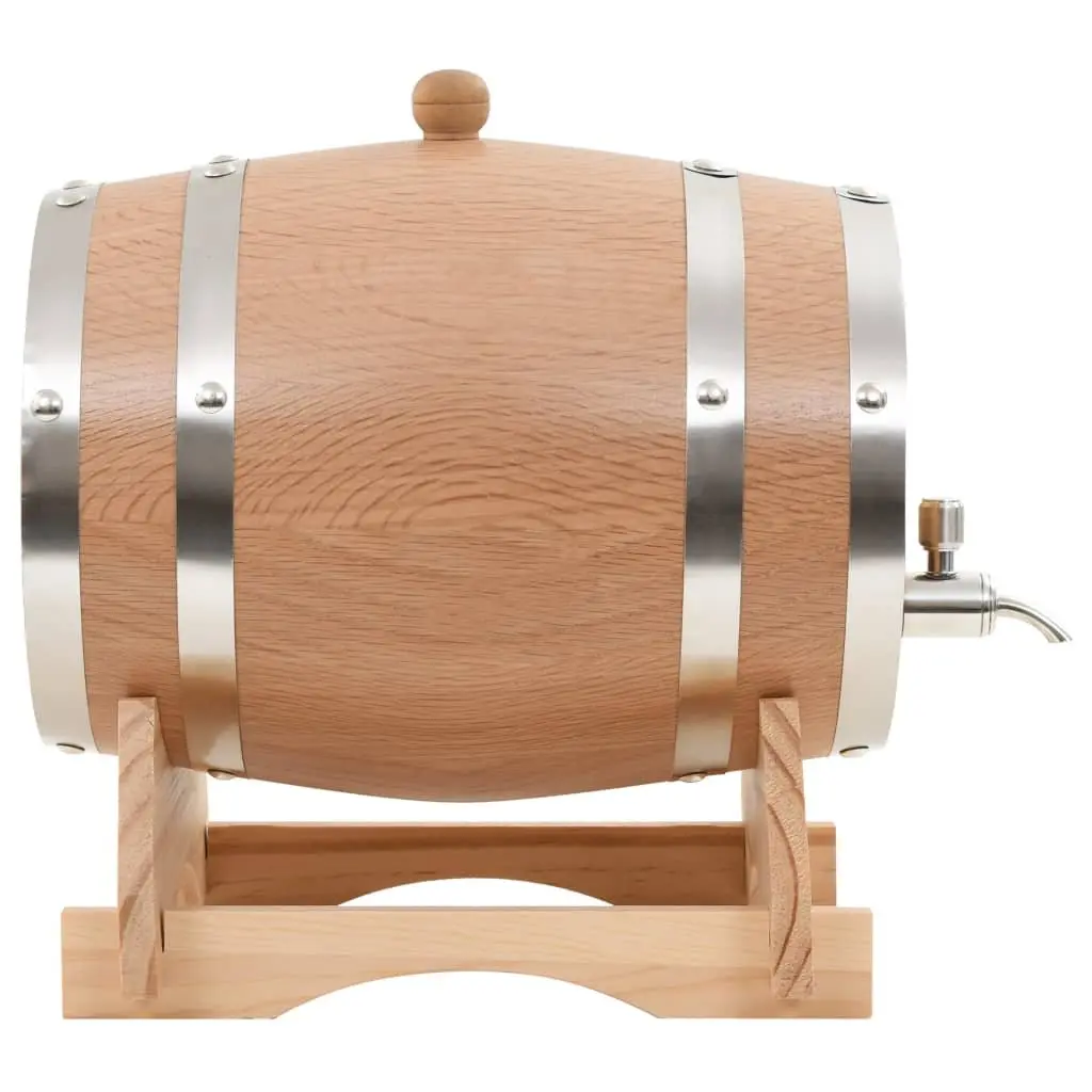Wine Barrel Silver 6L Solid Oak Wood Antique Style Tap Home Bar Dispenser