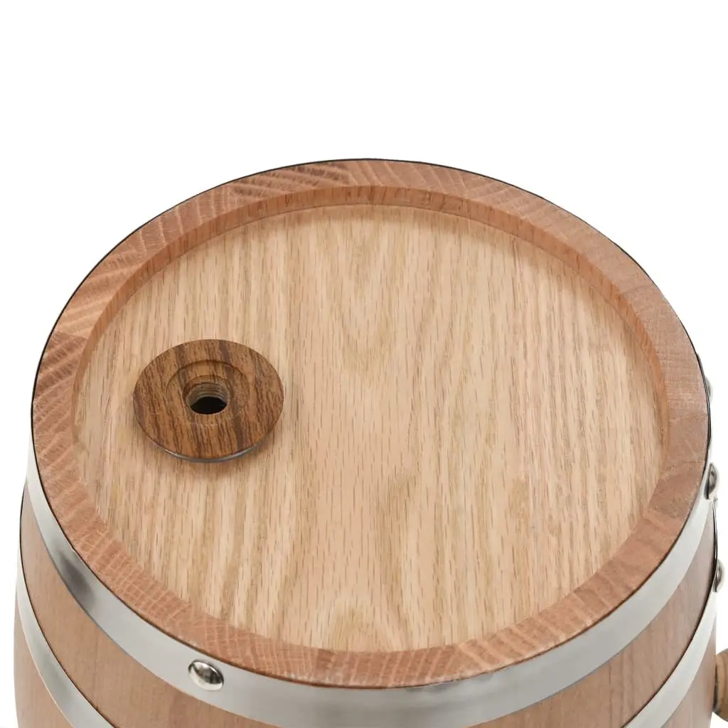 Wine Barrel Silver 6L Solid Oak Wood Antique Style Tap Home Bar Dispenser