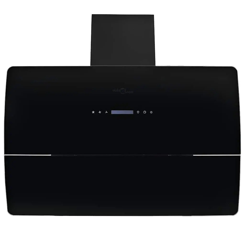 Wall Mounted Range Hood Black 90cm Stainless Steel Powerful Extraction Low Noise