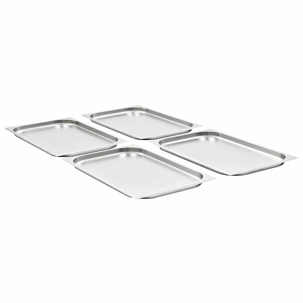 Gastronorm Containers Silver GN 1/1 20 mm Stackable Steam Table Pans