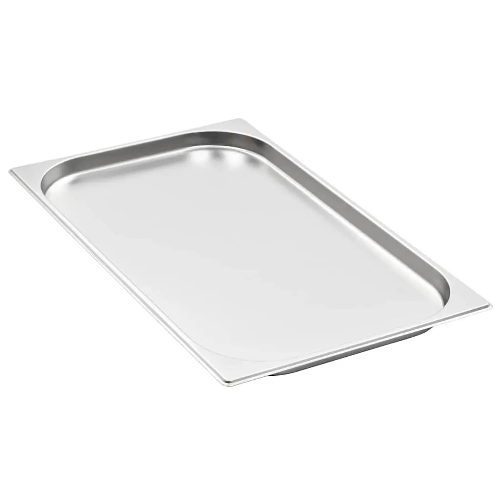 Gastronorm Containers Silver GN 1/1 20 mm Stackable Steam Table Pans