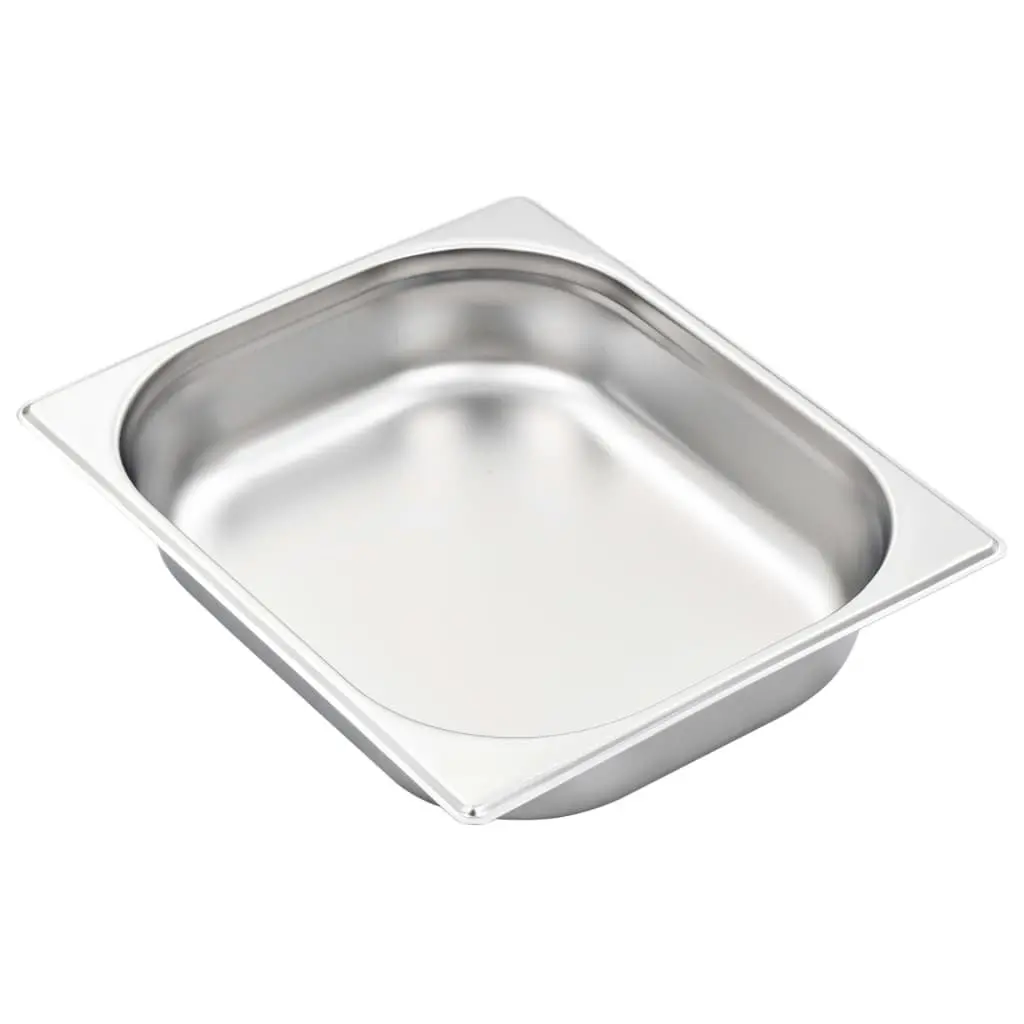 Gastronorm Containers 4 pcs GN 1/2 65 mm Stackable Steam Table Pans Silver