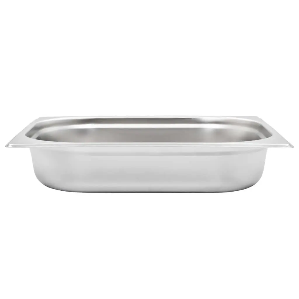Gastronorm Containers 4 pcs GN 1/2 65 mm Stackable Steam Table Pans Silver