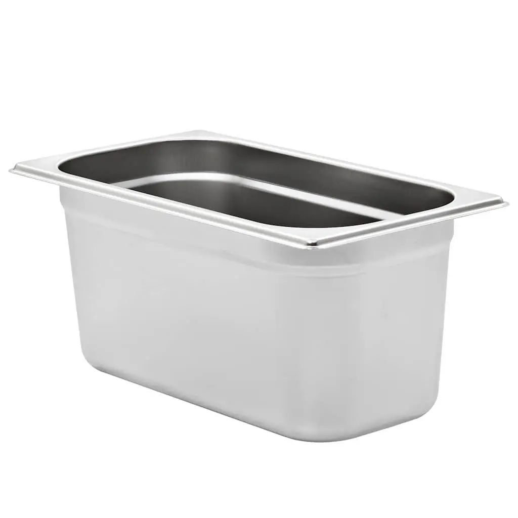 Gastronorm Containers Silver GN 1/3 150 mm Stackable Steam Table Pans Professional Kitchen