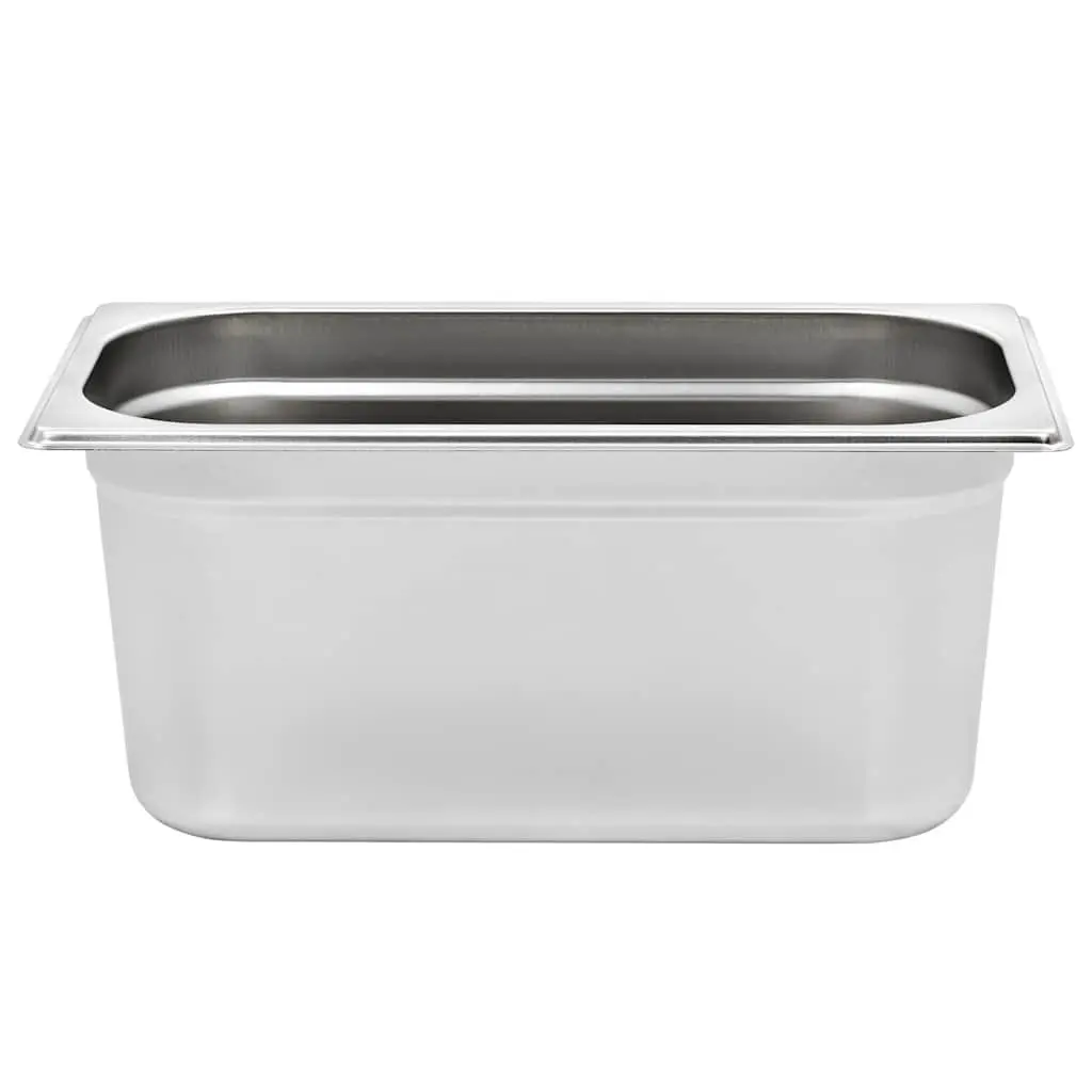 Gastronorm Containers Silver GN 1/3 150 mm Stackable Steam Table Pans Professional Kitchen