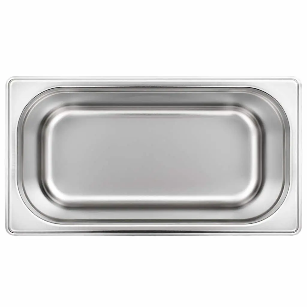 Gastronorm Containers Silver GN 1/3 150 mm Stackable Steam Table Pans Professional Kitchen