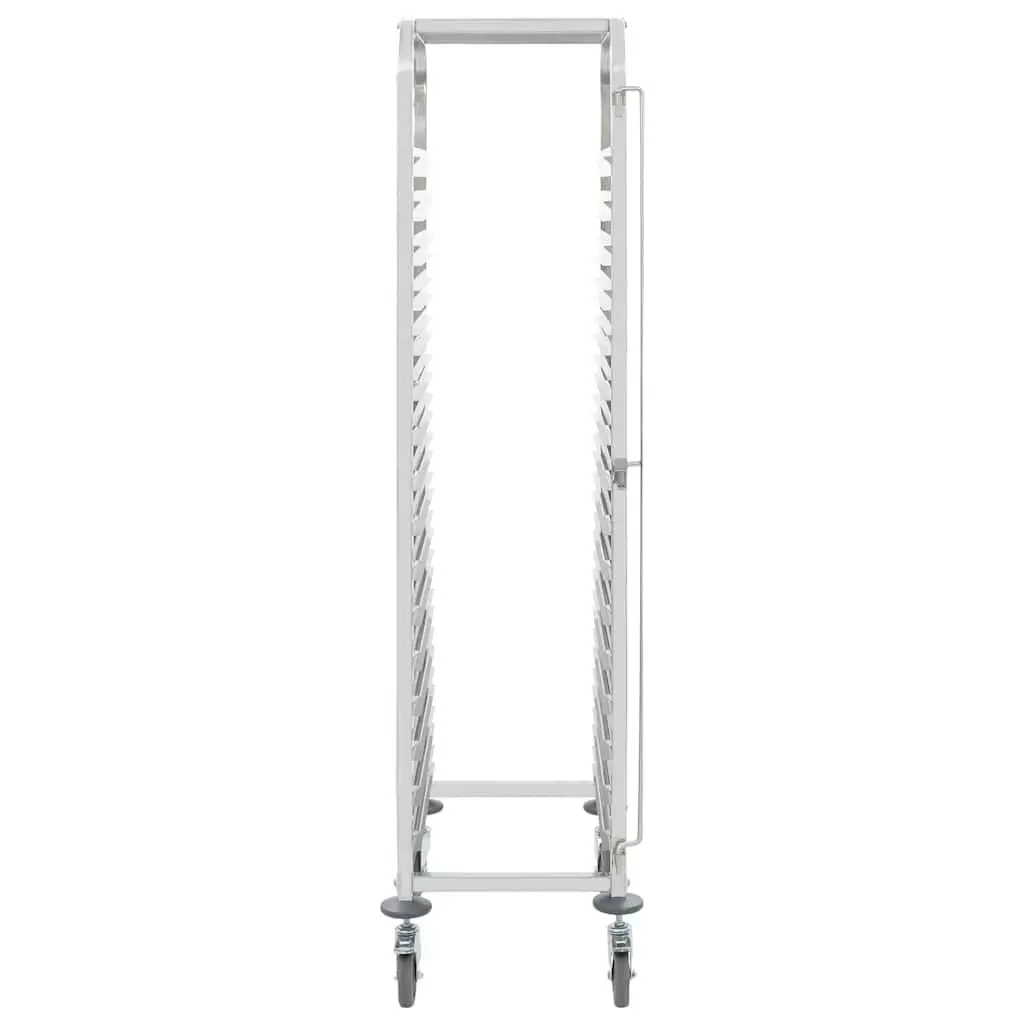 Kitchen Trolley Silver 16 Tray Capacity Stainless Steel Frame Catering Serving Cart