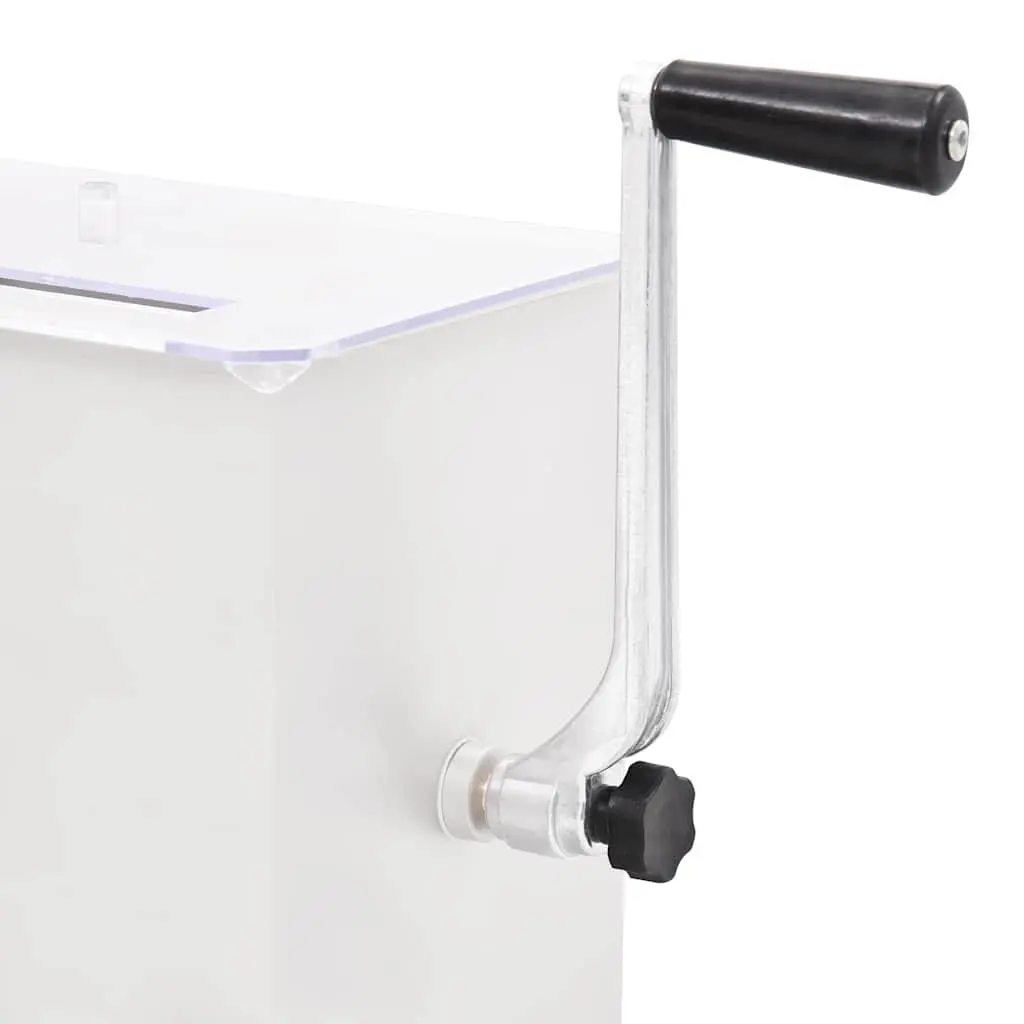 Manual Meat Mixer Silver Stainless Steel 5kg Capacity with Crank Handle and Clear Lid