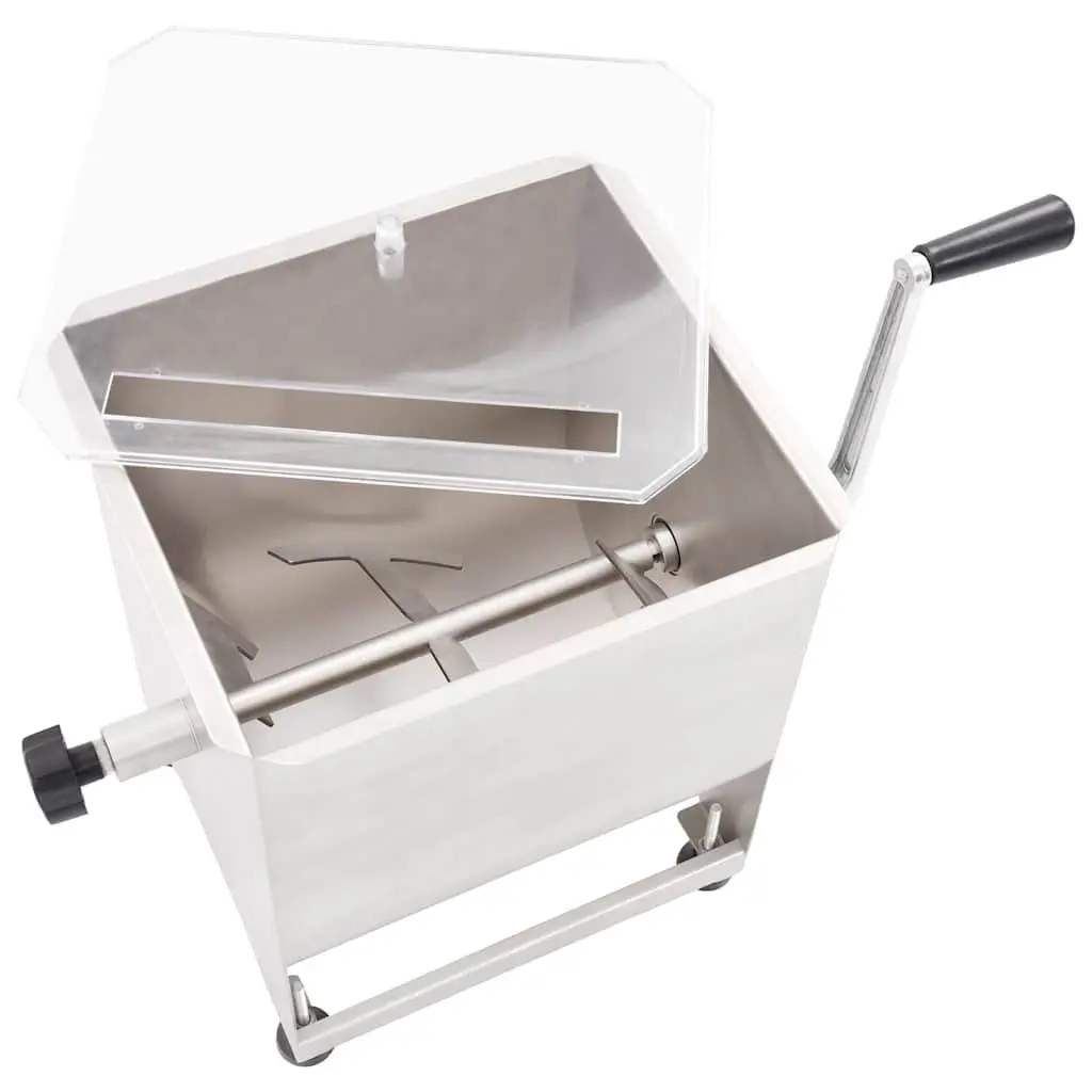 Manual Meat Mixer with Gear Box 44 lb Capacity Stainless Steel Home Professional