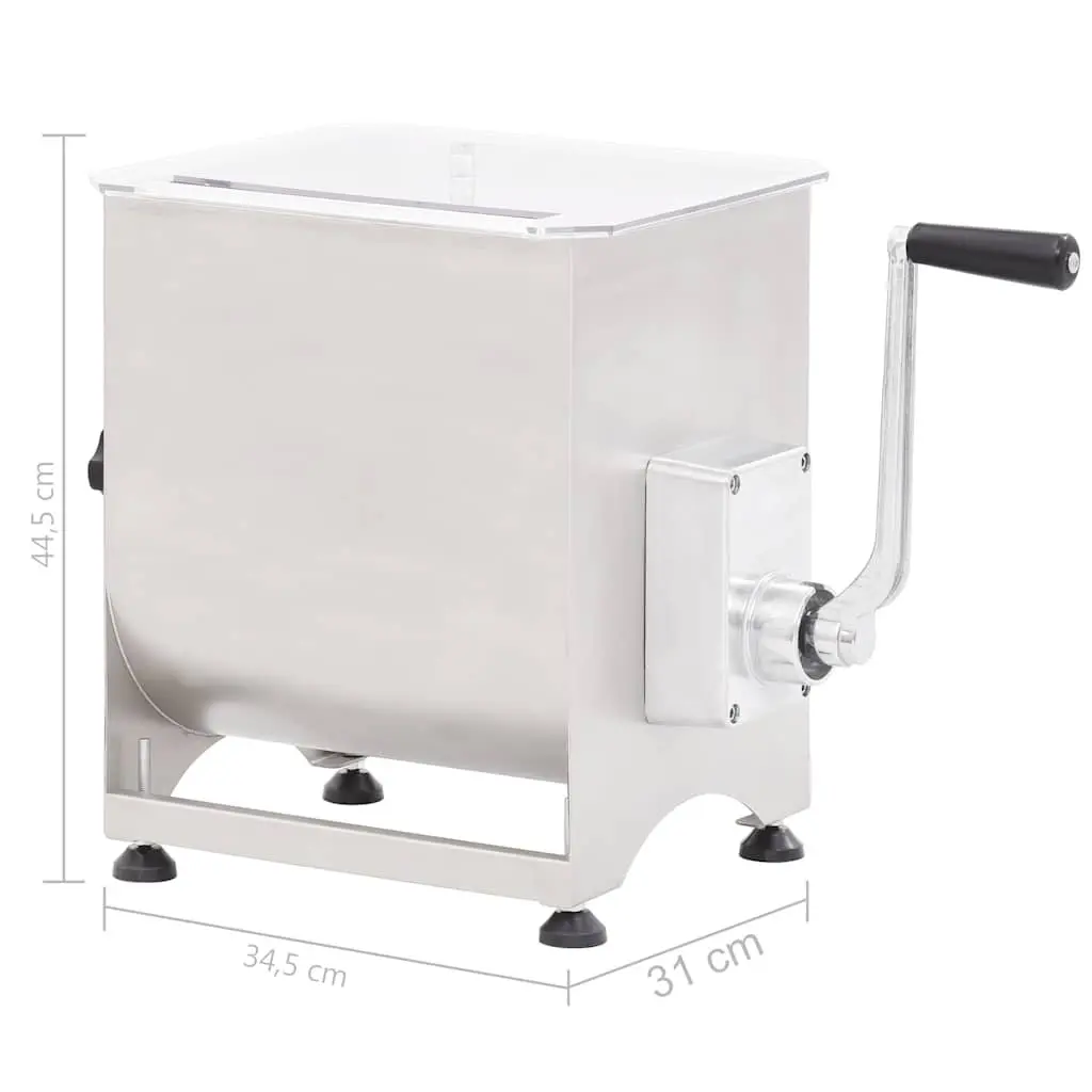 Manual Meat Mixer with Gear Box 44 lb Capacity Stainless Steel Home Professional