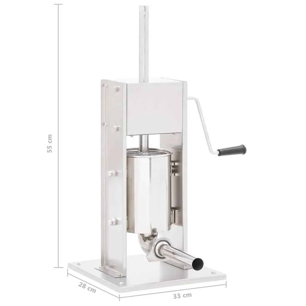 Manual Sausage Stuffer Stainless Steel 3L Hopper Hand Crank Kitchen Tool