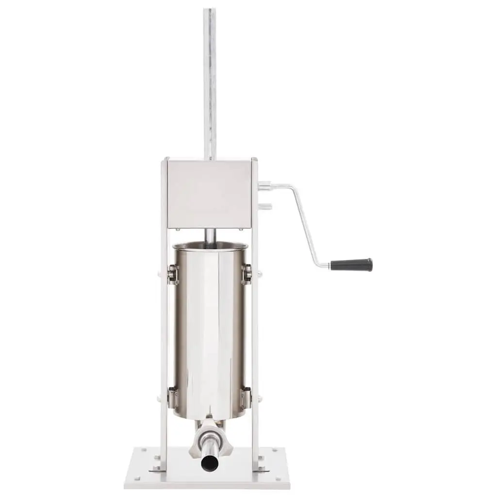 Manual Sausage Stuffer Stainless Steel 5L Hand Crank Tiltable Hopper