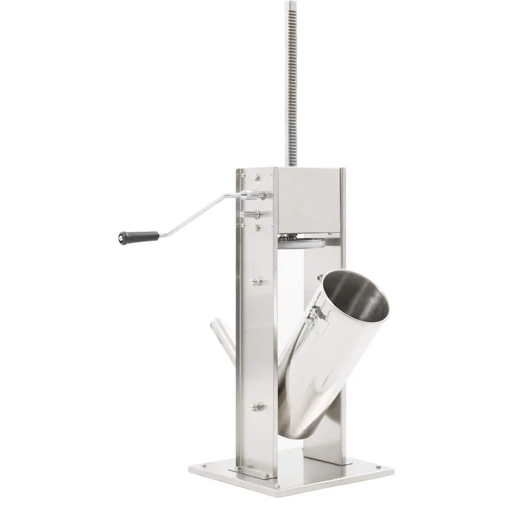 Manual Sausage Stuffer Stainless Steel 5L Hand Crank Tiltable Hopper