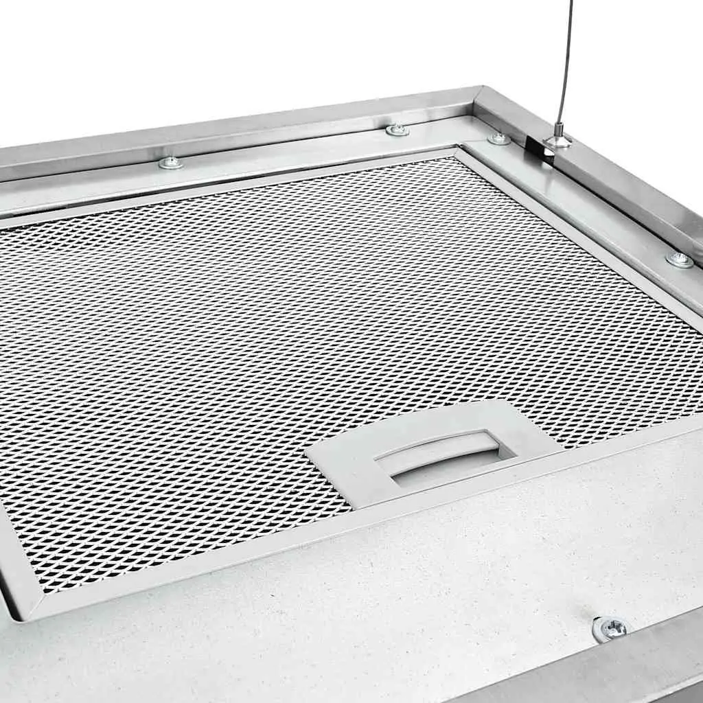 Island Range Hood 37cm Ceiling Mounted Kitchen Extractor Touch LCD Stainless