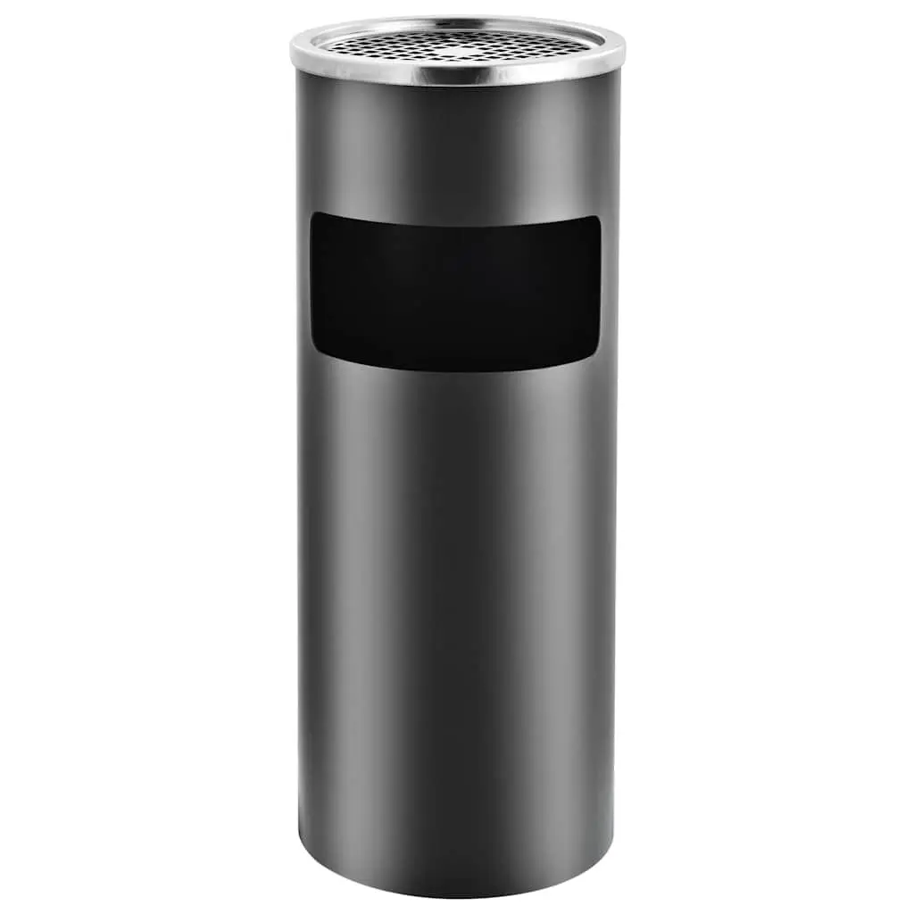 Ashtray Dustbin Grey Steel 30L Removable Insert