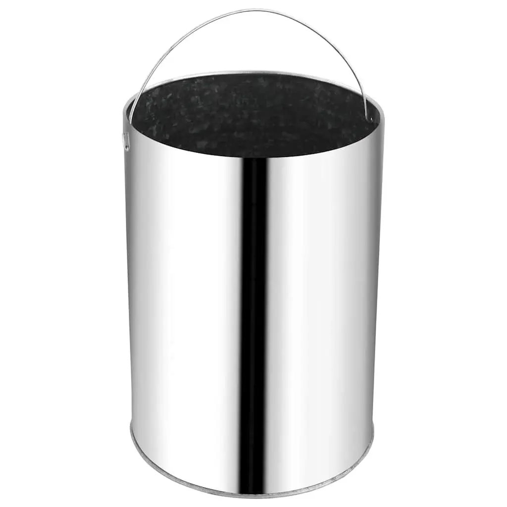 Stainless Steel Waste Bin Silver 32L Wide Opening Removable Inner Barrel