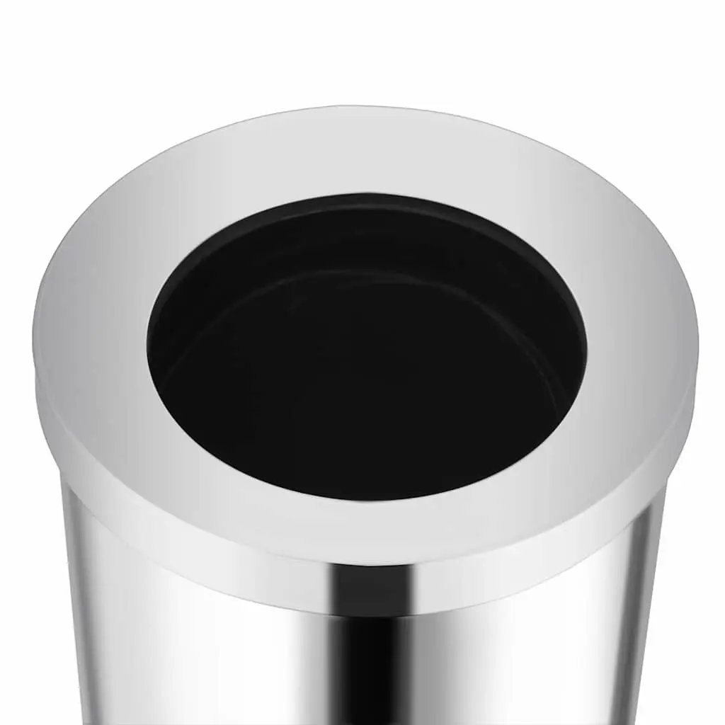Stainless Steel Waste Bin Silver 32L Wide Opening Removable Inner Barrel