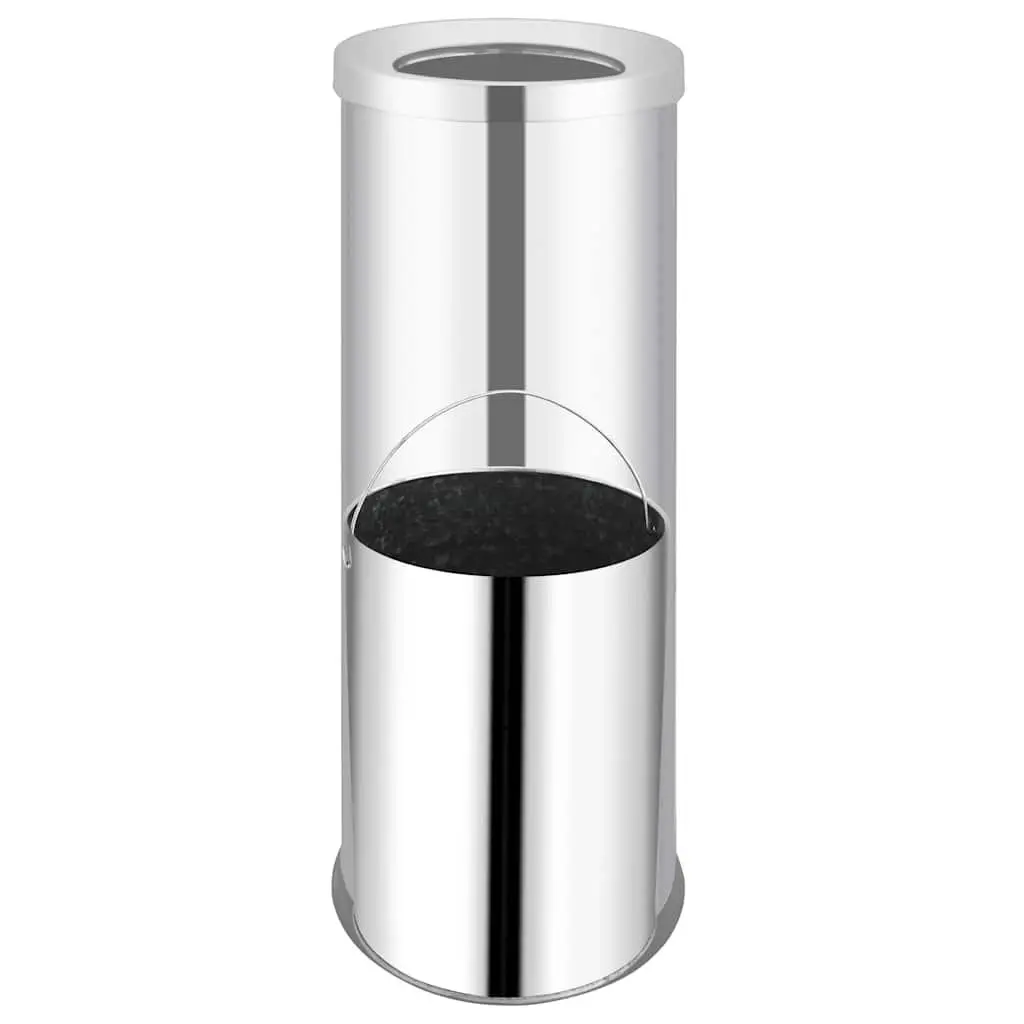 Stainless Steel Waste Bin Silver 32L Wide Opening Removable Inner Barrel