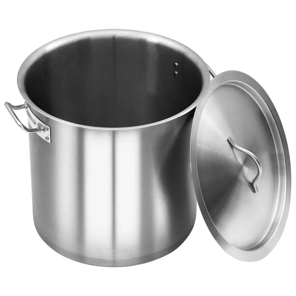 Stock Pot Silver 35L Stainless Steel Large Catering Kitchen Cookware