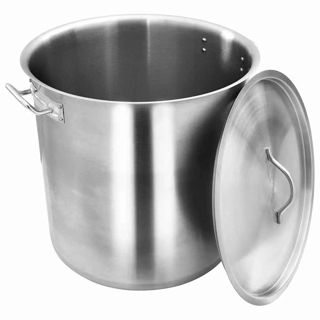 Stock Pot Silver 50L Stainless Steel Large Capacity Cooking Cookware