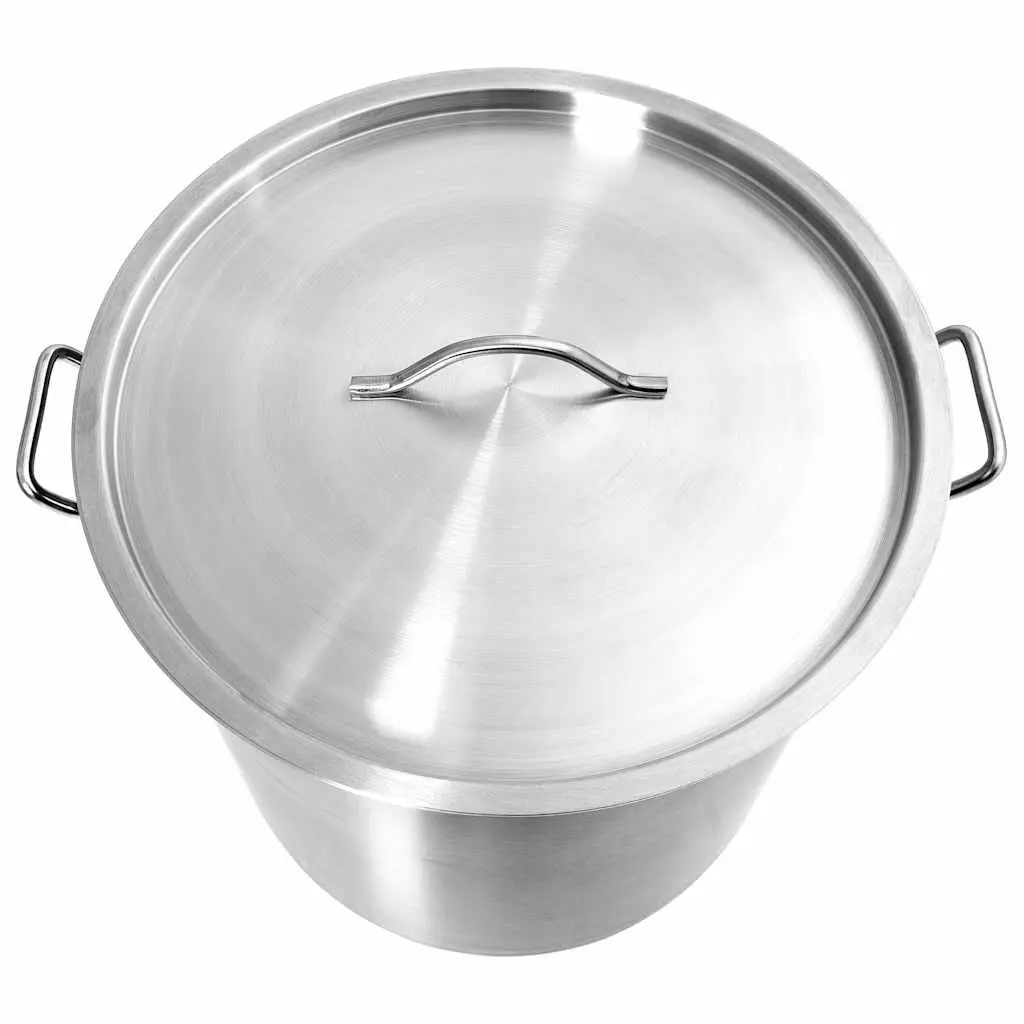 Stock Pot Silver 50L Stainless Steel Large Capacity Cooking Cookware