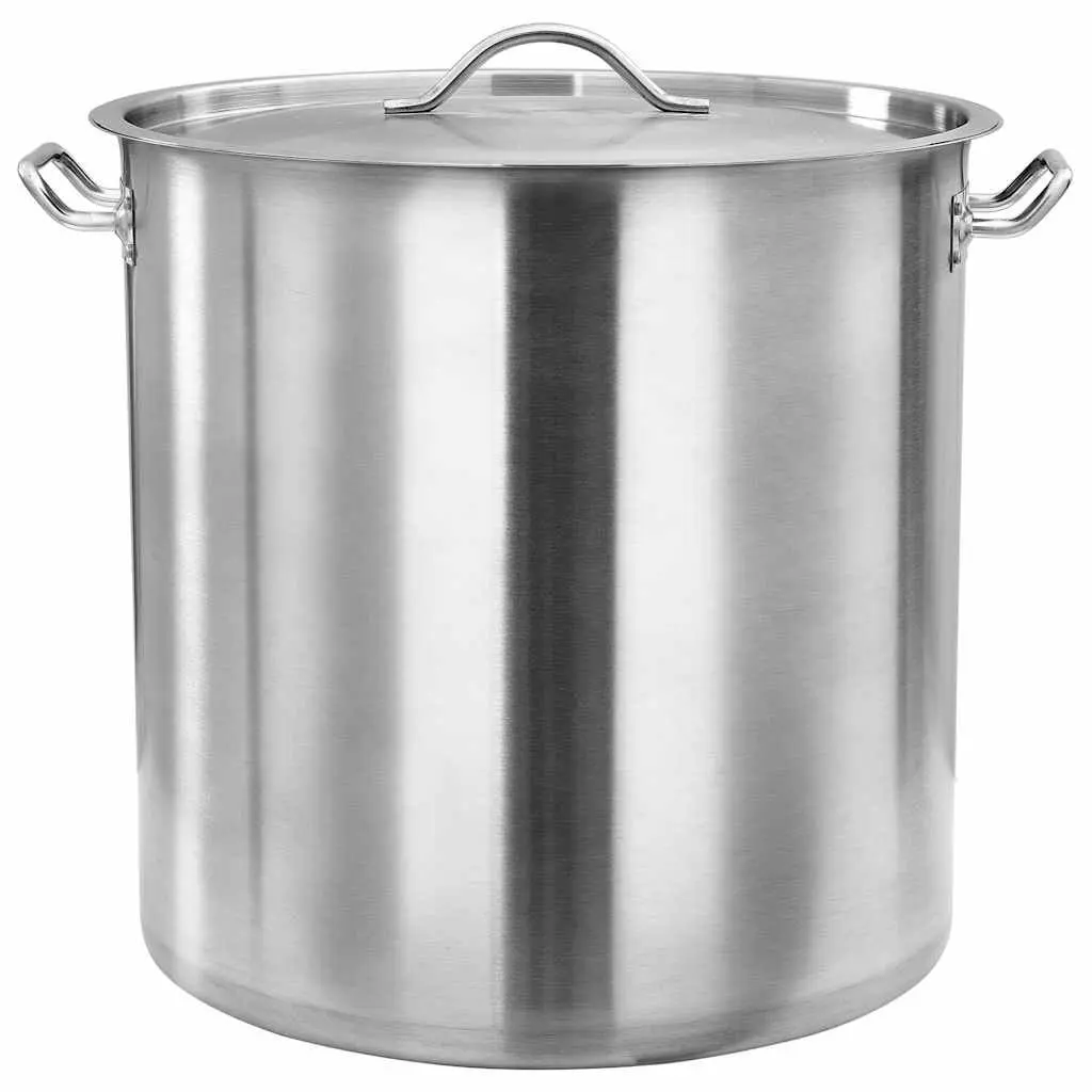 Stock Pot Silver 71 L Stainless Steel Large Capacity Professional Kitchen Cooking Pot