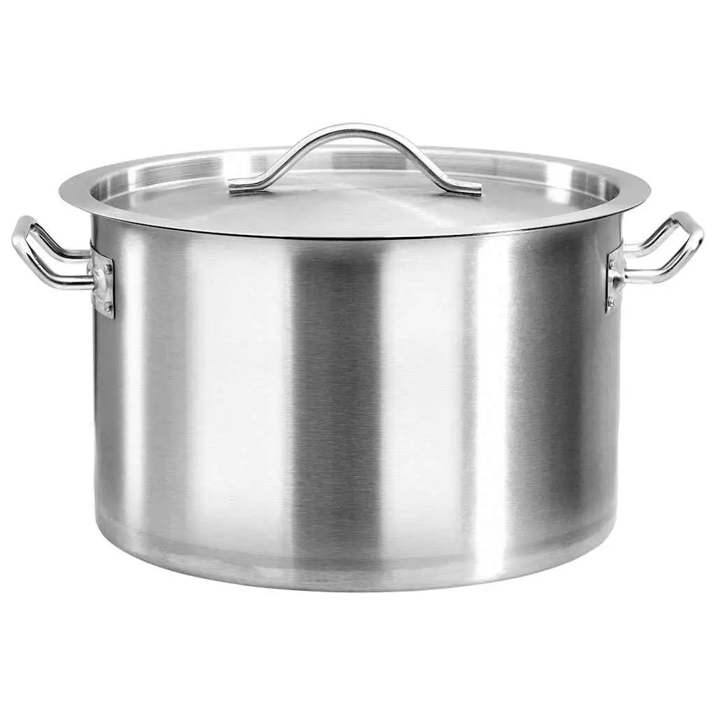Stock Pot Silver 32L Stainless Steel Large Cooking Catering Soup Stew Pot