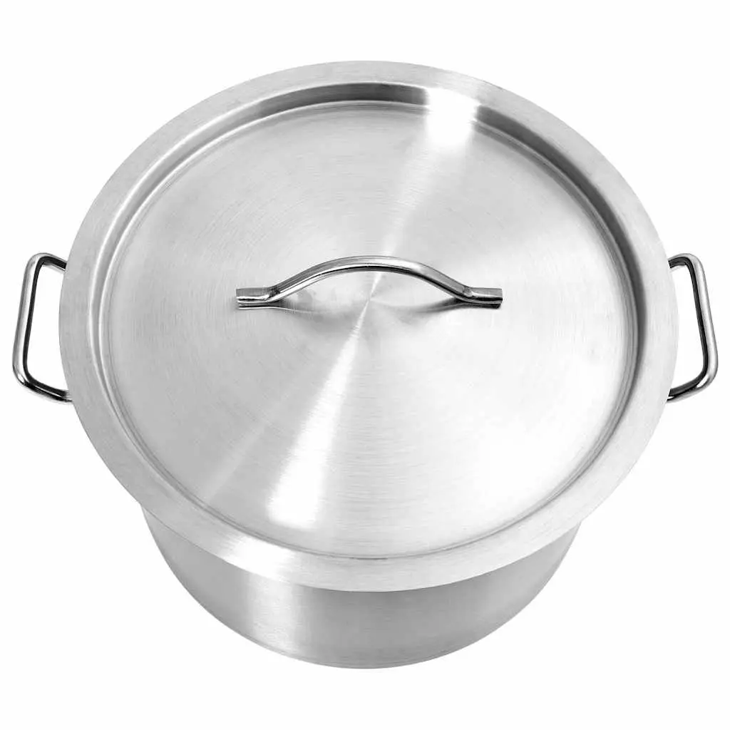 Stock Pot Silver 32L Stainless Steel Large Cooking Catering Soup Stew Pot