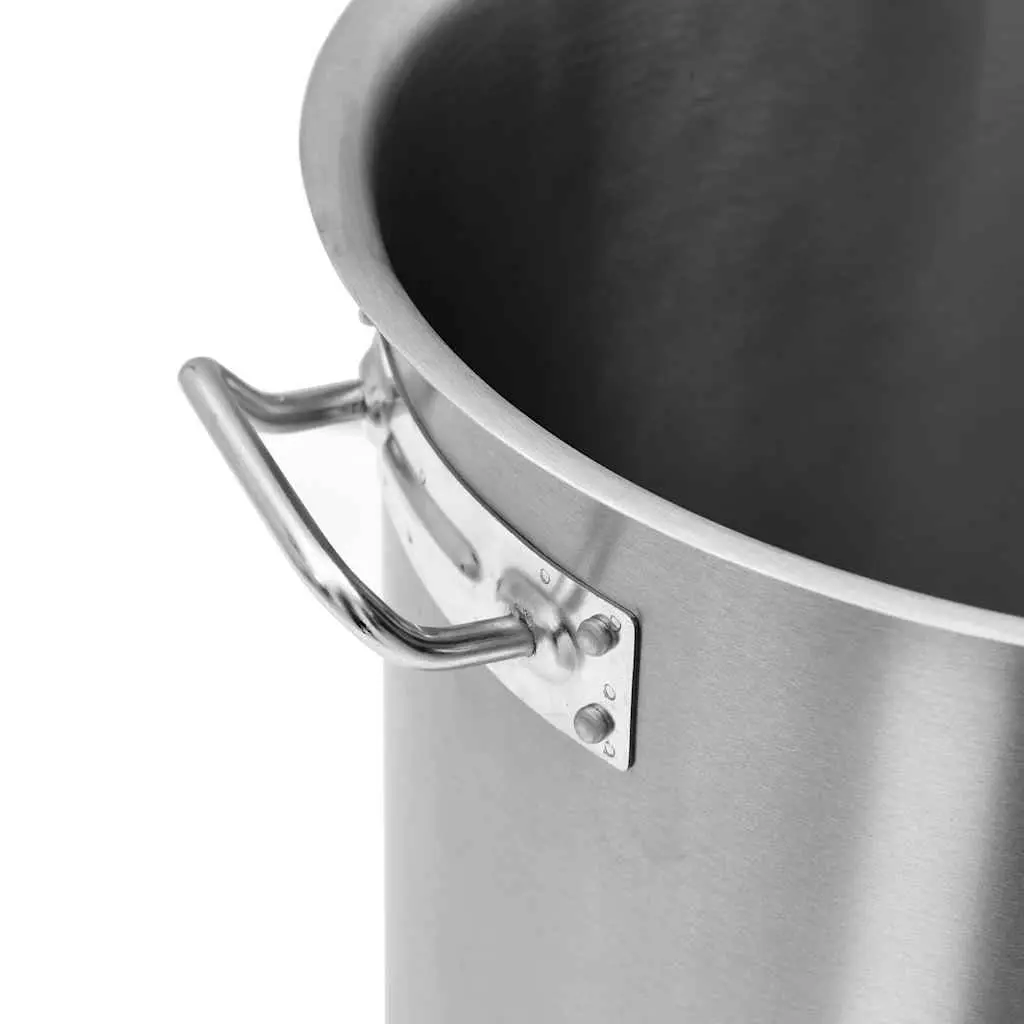 Stock Pot Silver 44L Stainless Steel Large Capacity Cooking Pot for Soups Stews Sauces
